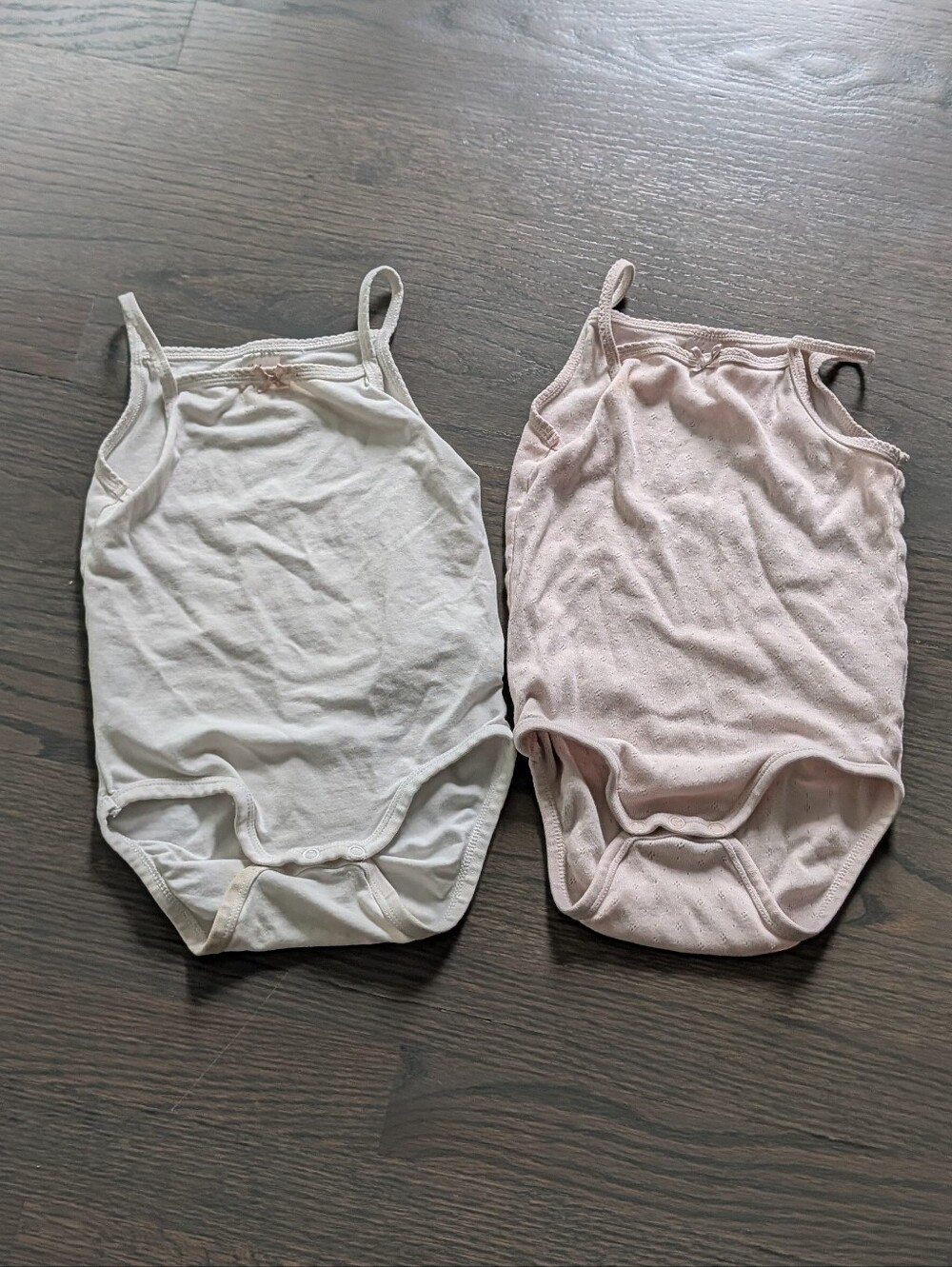 Lot of 2 H&M Organic Cotton Cami Bodysuits / Onesies – Size 1.5–2Y (92) – As-Is